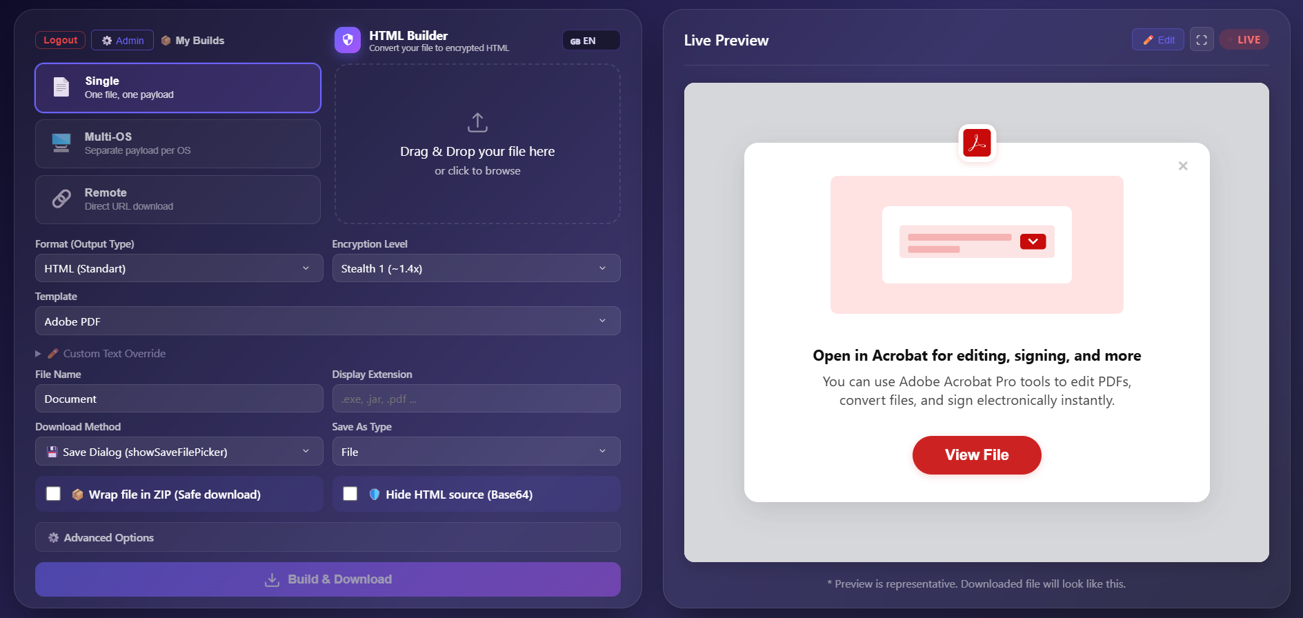 HTML Builder - Configuration Panel